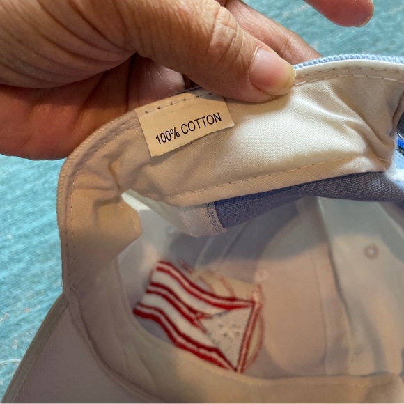 Puerto Rico Flag Hats Adjustable Back  Color White With Light Blue - Picture 6 of 10